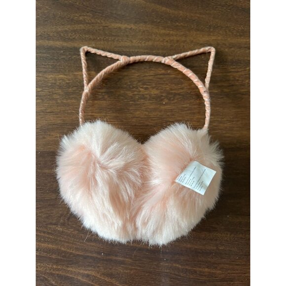 Claire’s Pink Faux Fur Cat Ear Earmuffs Fluffy Headband One Size 2019 - Picture 2 of 4